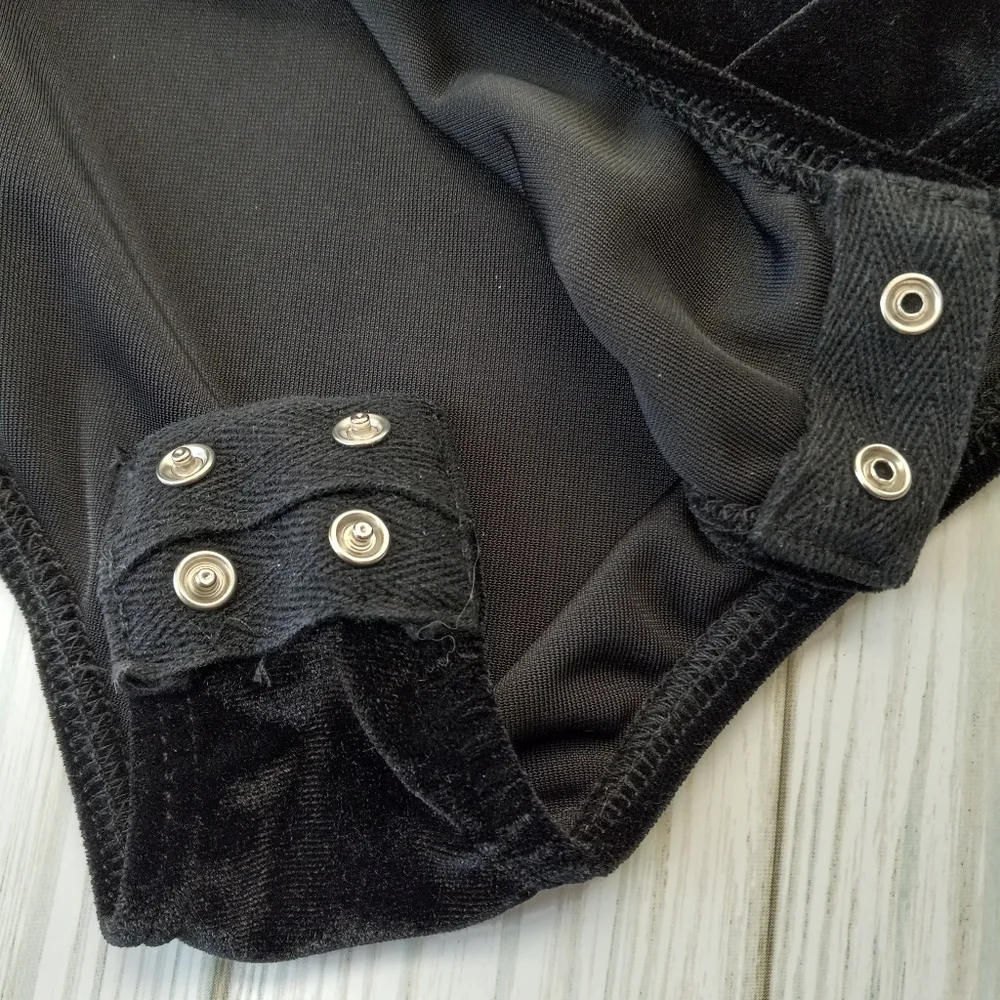 Modcloth Black Velvet Whimsigoth Bodysuit